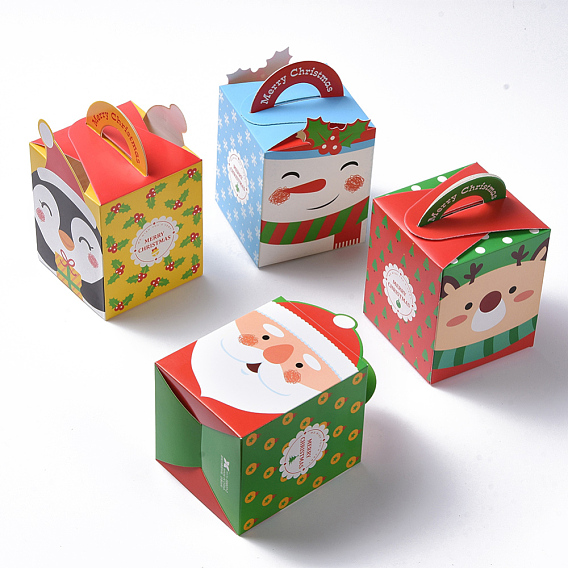 Coffrets cadeaux de bonbons à thème de noël, boîtes d'emballage, pour noël présente des bonbons fête du festival de noël