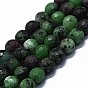 Natural Ruby in Zoisite Beads Strands, Faceted, Round