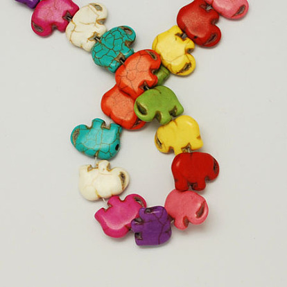 Synthetical Turquoise Beads Strands, Dyed, Elephant