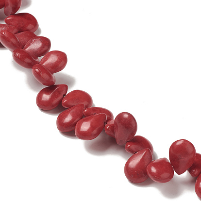 Synthetic Howlite Beads Strands, Dyed, Teardrop