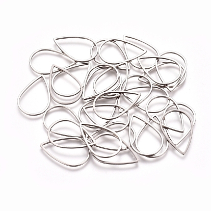 Stainless Steel Linking Rings, for Jewelry Making, Teardrop