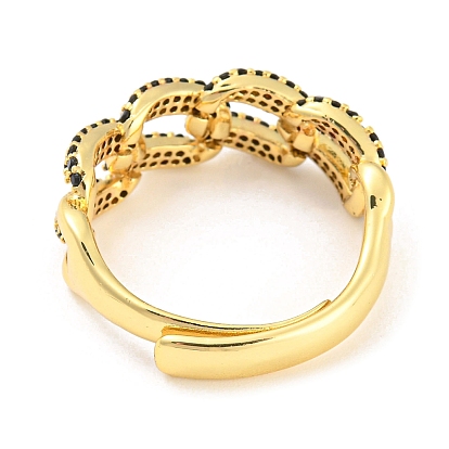 Anillo ajustable de circonita cúbica, anillo de latón chapado en oro real 18k, sin plomo y el cadmio