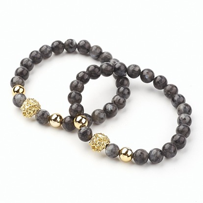 Pierres précieuses perles bracelets extensibles, de trouver des alliés, tête de lion, or