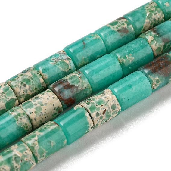 Brins de perles de jaspe impérial synthétiques, colonne