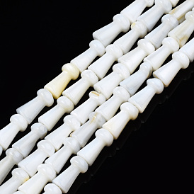 Natural Freshwater Shell Beads Strands, Mushroom