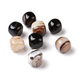 Perles en agate naturelles, sans trou, cube