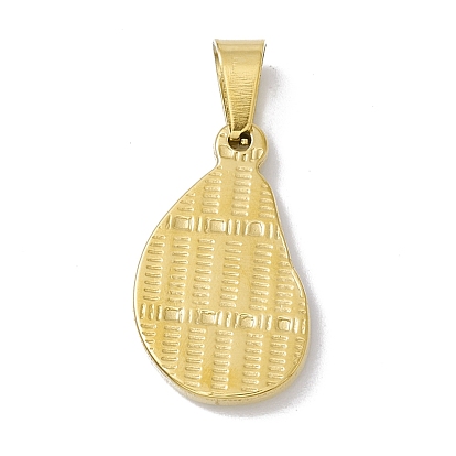 Vacuum Plating 304 Stainless Steel Pendants, with Enamel, Religion, Golden, Teardrop with Human