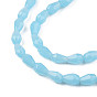 Imitation Jade Glass Beads Strands, Faceted Teardrop