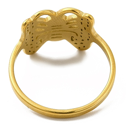 201 палец кольца из нержавеющей стали, полые женские кольца с широкой полосой в форме бабочки