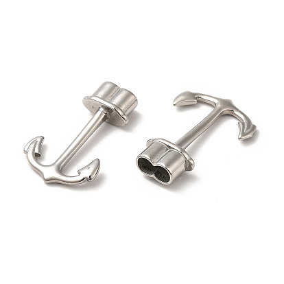 304 Stainless Steel Hook Clasps, For Leather Cord Bracelets Making, Anchor