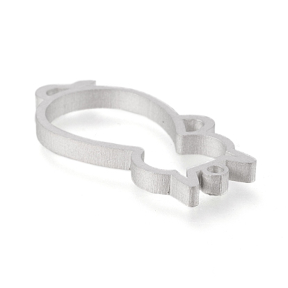 Ion Plating(IP) 304 Stainless Steel Open Back Bezel Pendants, For DIY UV Resin, Epoxy Resin, Pressed Flower Jewelry, Cat Shape