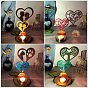 Heart with Flower/Tree/Cat Candle Holder DIY Silicone Molds, Wall Floating Shelf Candlestick Molds, Resin Plaster Cement Casting Molds