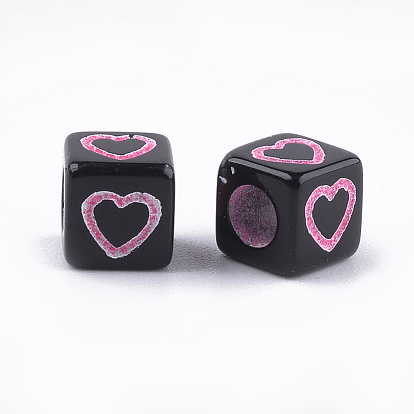 Perles acryliques de style artisanal, cube