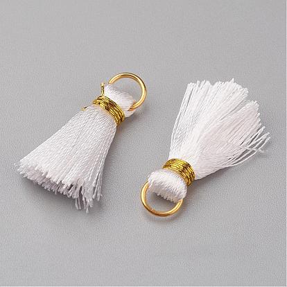 Gland de nylon pendentif décoration, avec les accessoires en laiton, or