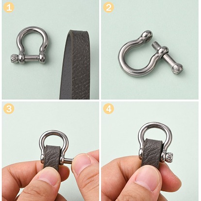 304 Stainless Steel Screw D-Ring Anchor Shackle Clasps