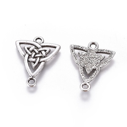 Tibetan Style Alloy Links/Connectors, Trinity Knot/Triquetra, Cadmium Free & Lead Free, 24.5x19.5x1.5mm, Hole: 2mm, about 620pcs/1000g