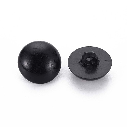1-Hole Plastic Buttons, Half Round