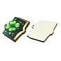 Saint Patrick's Day Single Face Printed Wood Pendants, Book Charms with Clover