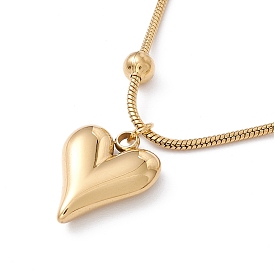 Heart Pendant Necklace with Satellite Chains, Ion Plating(IP) 304 Stainless Steel Jewelry for Women
