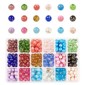 Drawbench Glass Beads, Round, Spray Painted Style