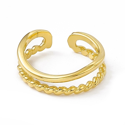 Ионное покрытие (ip) 304 манжета из нержавеющей стали для женщин, двухслойные открытые кольца с широкой полосой