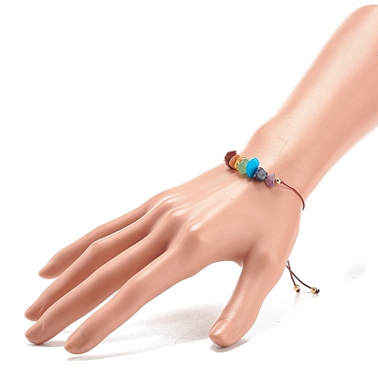 Natural & Synthetic Mixed Stone Beaded Bracelet, 7 Chakra Adjustable Bracelet for Women
