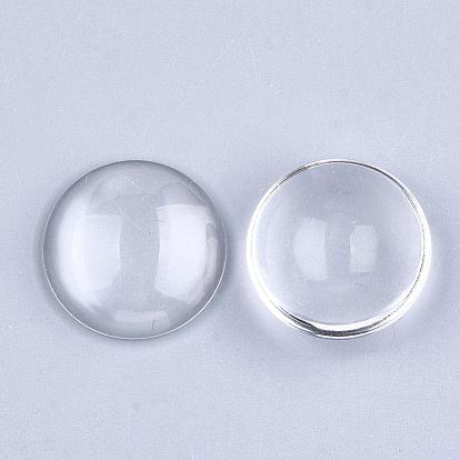 Cabochons de verre transparent, dôme / demi-rond