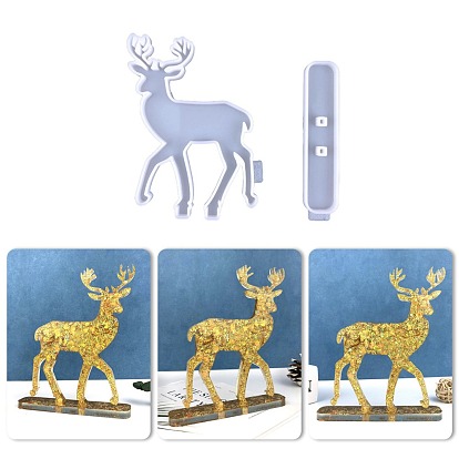 Christmas Reindeer Display Silicone Molds, Resin Casting Molds, For UV Resin, Epoxy Resin Craft Making