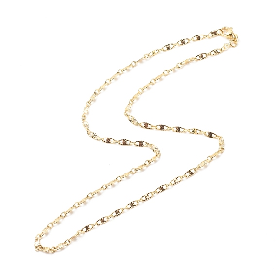 Brass Oval Link Chains Necklace for Women, Cadmium Free & Lead Free