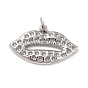 304 Configuración de diamantes de imitación colgante del acero inoxidable, con anillos de salto abiertos, forma de labio