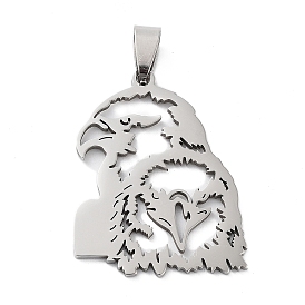 201 Stainless Steel Pendants, Laser Cut, Two Eagle Charm