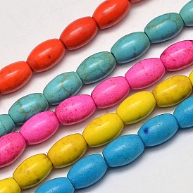 Dyed Synthetic Turquoise Bead Strands, Oval