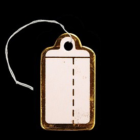 Rectangle Jewelry Display Paper Price Tags, with Cotton Cord, 23x13x0.2mm, Hole: 2mm, 500pcs/bag