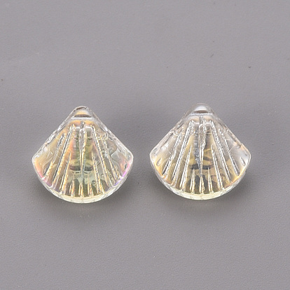 Electroplate colgantes de cristal transparente, shell forma