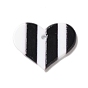 Acrylic Pendants, Heart with Stripe