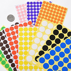 Dot Adhesive Paper Stickers, for Scrapbooking, Diary, Planner, Envelope & Notebooks, Round