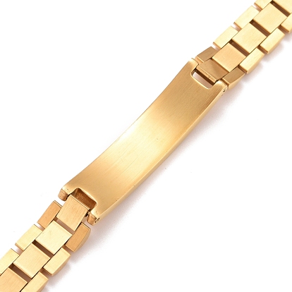 Clear Cubic Zirconia Rectangle Link Bracelet, 304 Stainless Steel High Durable Guaranteed Bracelet for Men Women