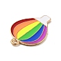 Pride Alloy Enamel Pendants, Hot Air Balloon Charms, Light Gold
