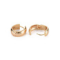 Real 18K Gold Plated Brass Chunky Huggie Hoop Earrings,  Cubic Zirconia Bear Pattern Earrings for Women, Nickel Free