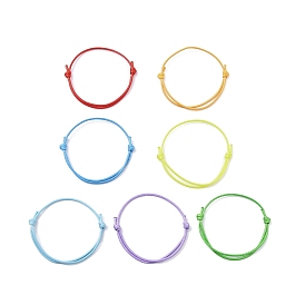 7pcs 7 couleurs cordon en polyester ciré coréen respectueux de l'environnement, pour la fabrication de bracelets ajustables