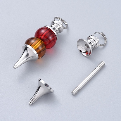 Accessoires en laiton, bélières pendentif, pendule, 42x12mm, Trou: 9mm