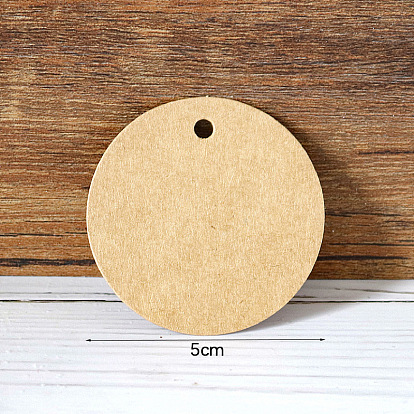 Retro Kraft Paper Gift Tags, Hange Tags, for Arts, Crafts and Food, Flat Round