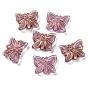 Plating Transparent Acrylic Beads, Golden Metal Enlaced, Butterfly