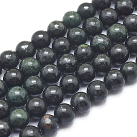 Natura Myanmar Black Jade Beads Strands, Round