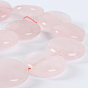 Естественно Розовый кварц плоские круглые бусины пряди, 20x7 мм, отверстие : 1 мм, около 20 шт / нитка, 15.75 дюйм