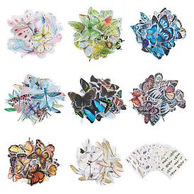 Водостойкие пластиковые наклейки для скрапбукинга с рисунком цветов и бабочек, самоклеющиеся наклейки, для декора стакана для ежедневника, альбом, ноутбук, поделки искусств и ремесел