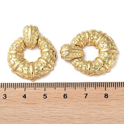Rack Plating Brass Pendants, Round Ring Charm