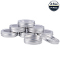 BENECREAT Round Aluminium Tin Cans, Aluminium Jar, Storage Containers for Jewelry Beads, Candies, with Screw Top Lid and Clear Window