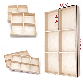 Caja de almacenamiento de madera rectangular/cuadrada, sin tapa de caja