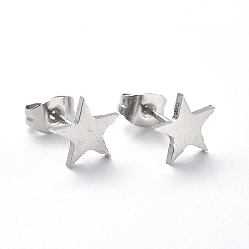 316 Surgical Stainless Steel Tiny Star Stud Earrings for Women, Lead Free